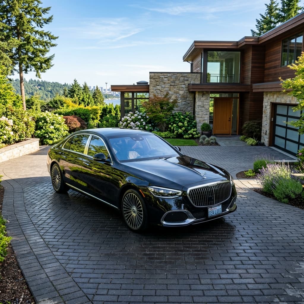 Gleaming luxury car in Seattle